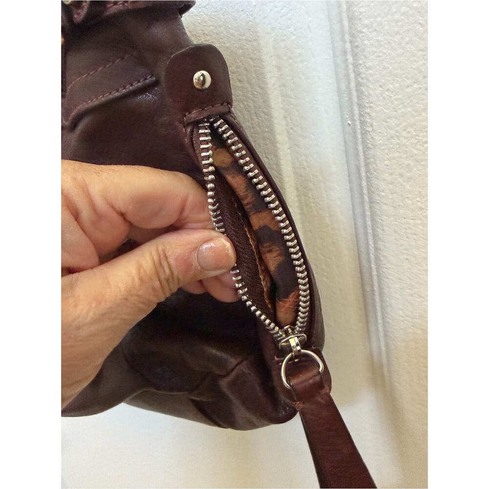 Gorgeous B. Makowsky shoulder bag chocolate brown leather - Picture 3 of 16
